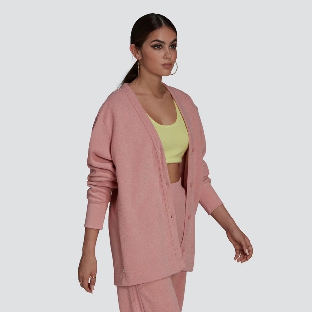 *NWT* Adidas Originals Soft Cardigan Sweatshirt-Wonder Mauve-Women’s Size Small